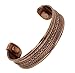 Wide and Narrow Braids - Copper Bracelet With Magnets - From India