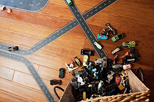 PlayTape TinyTown Cars & Roads: Includes Tuner Car, Tape Road, & Toy Road Signs & Accessories. Build Your Own Tiny Town! Easy to Use, Safe for Home, Quick CleanUp; PlayTape Road Tape; Play Cars