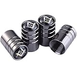 TK-KLZ 4Pcs Chrome Free Mason Logo Car Bike Scooter Tires Valve Stem Caps for JEEP Dodge Mercedes Benz BMW Mustang Volvo Chevrolet Nissan Audi VW Ford Honda Toyota Jaguar