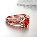 Swarovski Clear Crystal Ruby Personalized Fashion Rings for Women -Rose Gold