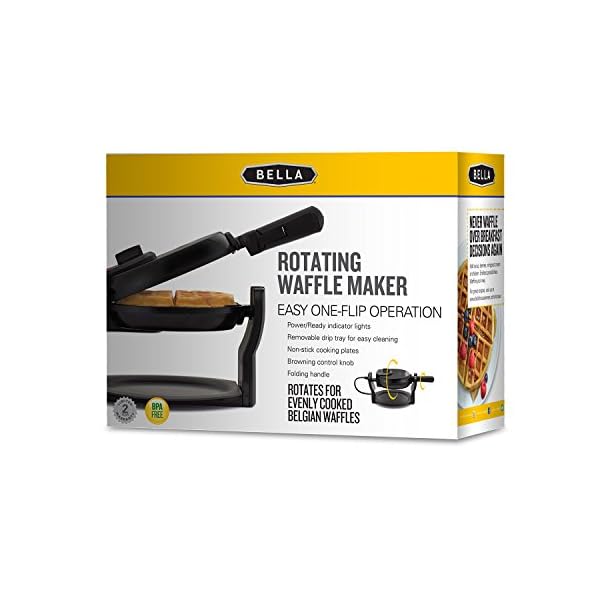 BELLA Rotating Belgian Style Waffle Maker Cast Iron Freaks