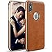 LOHASIC for iPhone X Case Xs Case Slim Leather Luxury PU Soft Flexible Bumper Defender Non-Slip Grip Anti-Scratch Shockproof Protective Cover Cases Compatible with iPhone X 10 Xs 5.8 inch (Brown)