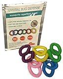 10pk All Natural Bug Defense Mosquito Repellent Bracelets â€“ Keep Pests Away for Up to 250 Hours â€“ Deet Free Natural Essential Oils â€“ No Spray, No Mess, Bold Colors, One Size for Adults and Kids