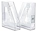 Acrimet Magazine File Holder, Durable Rack, Space-Saving Organizer (Plastic) (Clear Crystal Color) (2 pack)