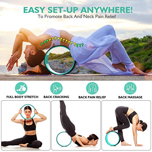 COOBONS Yoga Wheel for Back Pain 12 in 1 Yoga Wheel Set, Yoga Kit