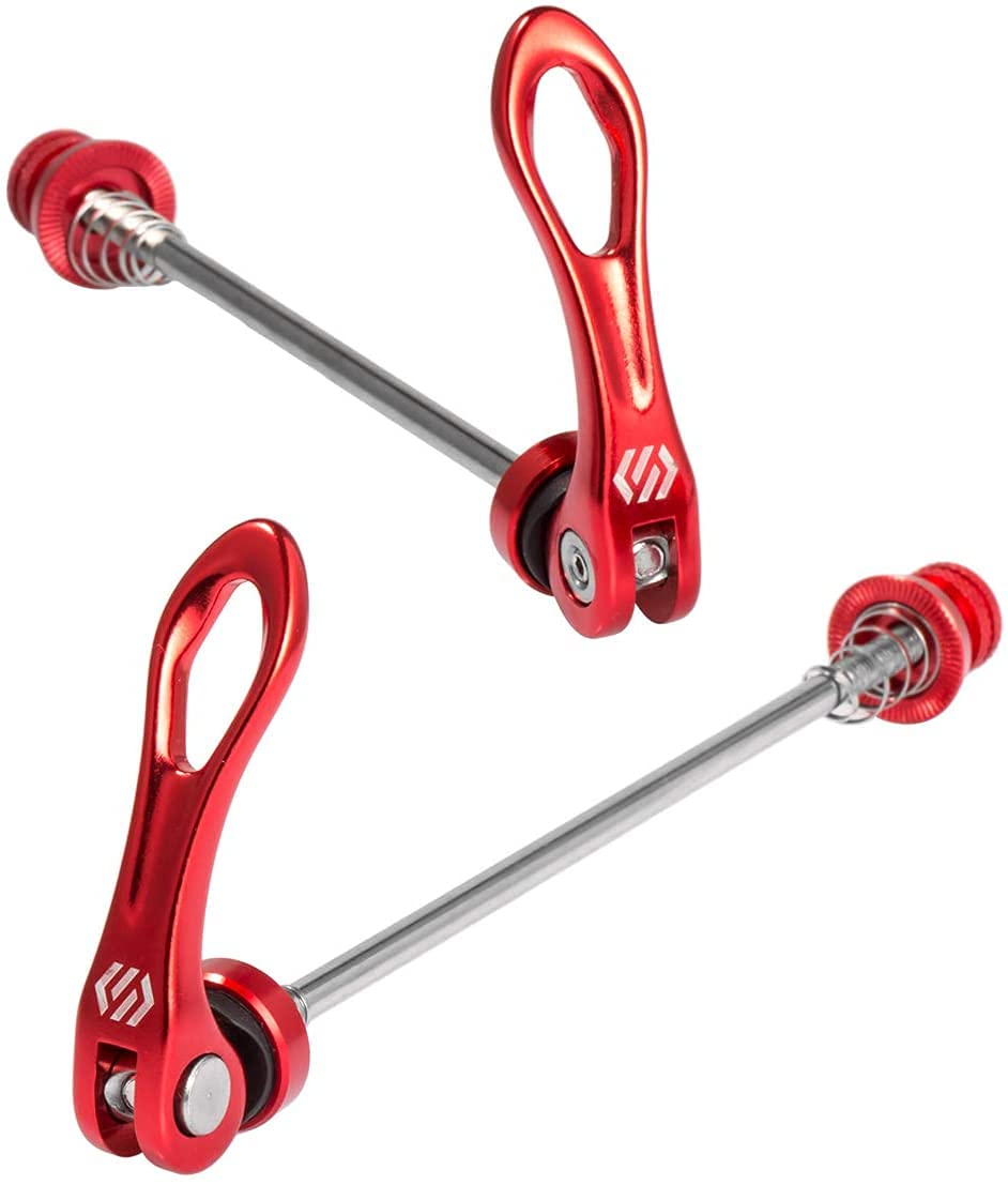 Chooee Bike Quick Release Skewers Front & Rear Set for Road Bicycle Red