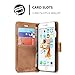Iphone 6/6S Leather Wallet Phone Case Magnetic Back Case Protective Flip Cover with Card Slots Yellow