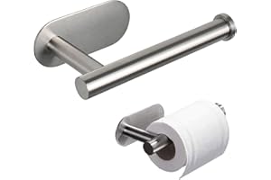 No Drill Self-Adhesive Toilet Paper Holder, Sliver Stainless Steel Tissue Roll Holder for Bathroom, Kitchen, RV