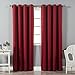 Best Home Fashion Thermal Insulated Blackout Curtains - Antique Bronze Grommet Top - Cardinal Red - 52