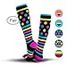 NEWZILL Medical Compression Socks for Women and Men Circulation 20-30 mmHg Best Compression Stockings for Running Athletic Travel Flight Nurses Pink