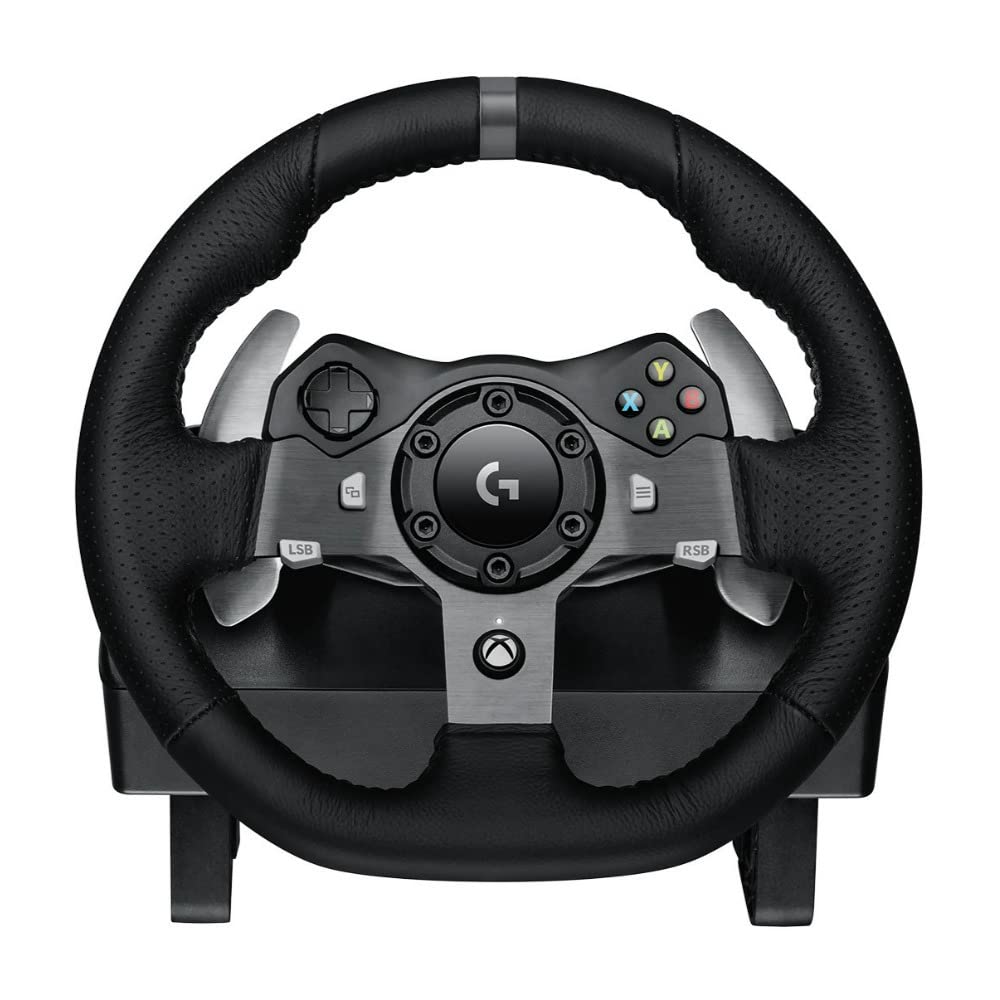 logitech G920 Dual-motor Feedback Driving Force USB Racing Wheel with Responsive Pedals for Xbox One (Renewed)