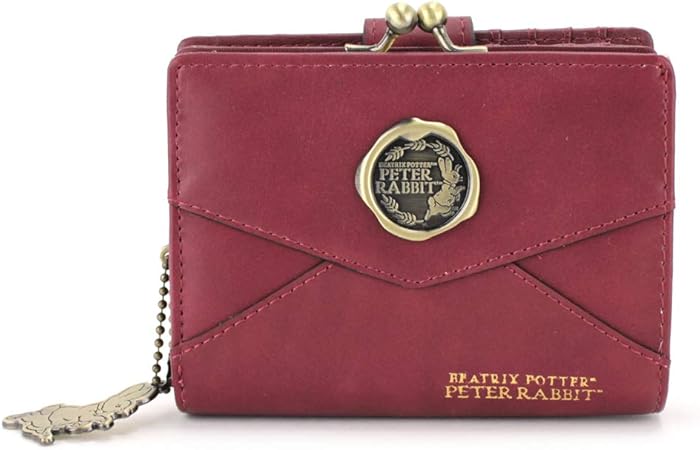Amazon ピーターラビット レディース 二つ折り財布 がまぐち ショートウォレット メタル封蝋デザイン ワイン バッグ 財布 おもちゃ