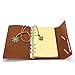 EvZ Leather Writing Journal Notebook, 7 Inches Vintage Nautical Spiral Blank String Diary Notepad Sketchbook Travel to Write in, Unlined Paper, Retro Pendants, Classic Embossed, Retro Coffee