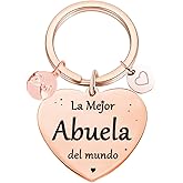 Tecreo Grandma Gift, Best Grandma in the world Keychain, La Mejor Abuela del mundo Birthday Gift for Grandma, Regalo de l.a abuel a, l a mejor a buela del mundo