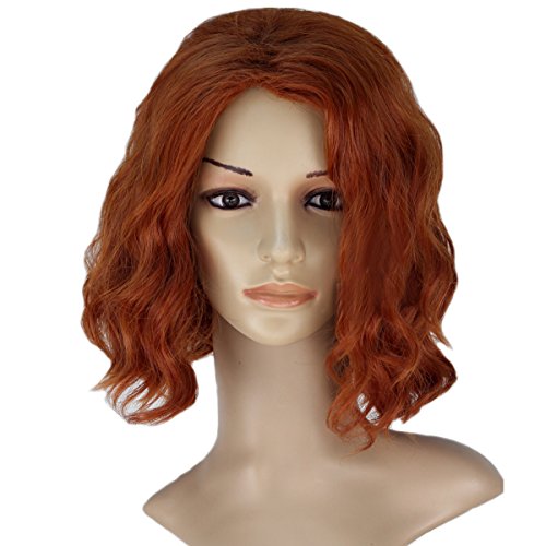 Angelaicos Women's Wavy Fluffy Halloween Cosplay Costume Wigs Short Brown