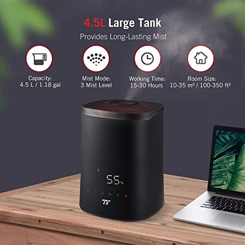image for TaoTronics Top Fill Humidifiers for Bedroom Babies Room, 15-30 Hours, 