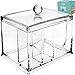 Qtips Cotton Balls Makeup Holder - Make up decor organizer and qtip dispenser for all of your health and beauty products! Bathroom organizers with lid and dividers for storage of pads gauze q tips swabs and even office supplies accessories for vanity