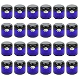 24 x 2oz New & Empty DIY Cobalt Blue Jars with Black Dome Liner Lids by COTU (R) ( Suitable for Storing Salve, Cream, Diy Beauty, Essential Oils, Lotion, Apothecary, Body Butter & Sugar Scrub)