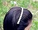 Yeshan Plastic Teeth Comb Headband,Rhinestone and Crystal Hairband Hair Hoop for Lady Girls Women,White