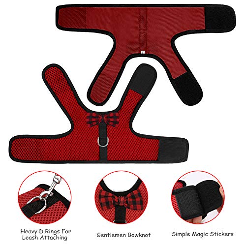 Bojafa Cat Harness and Leash Set (2 Pack) for Walking Escape Proof - Adjustable Vest Harness for Cats and Small Dogs Outdoor Walking