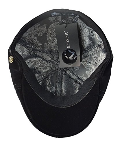 Mens Fall, Winter 6pannel Duck Bill Curved Ivy Looks Velvet Hat S/M L/XL 3Colors ((L/XL) 23in / 7 3/8 / 59 cm, Black)