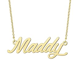 BYBWBL Maddy Name Pendant Necklace 18k Gold Plated