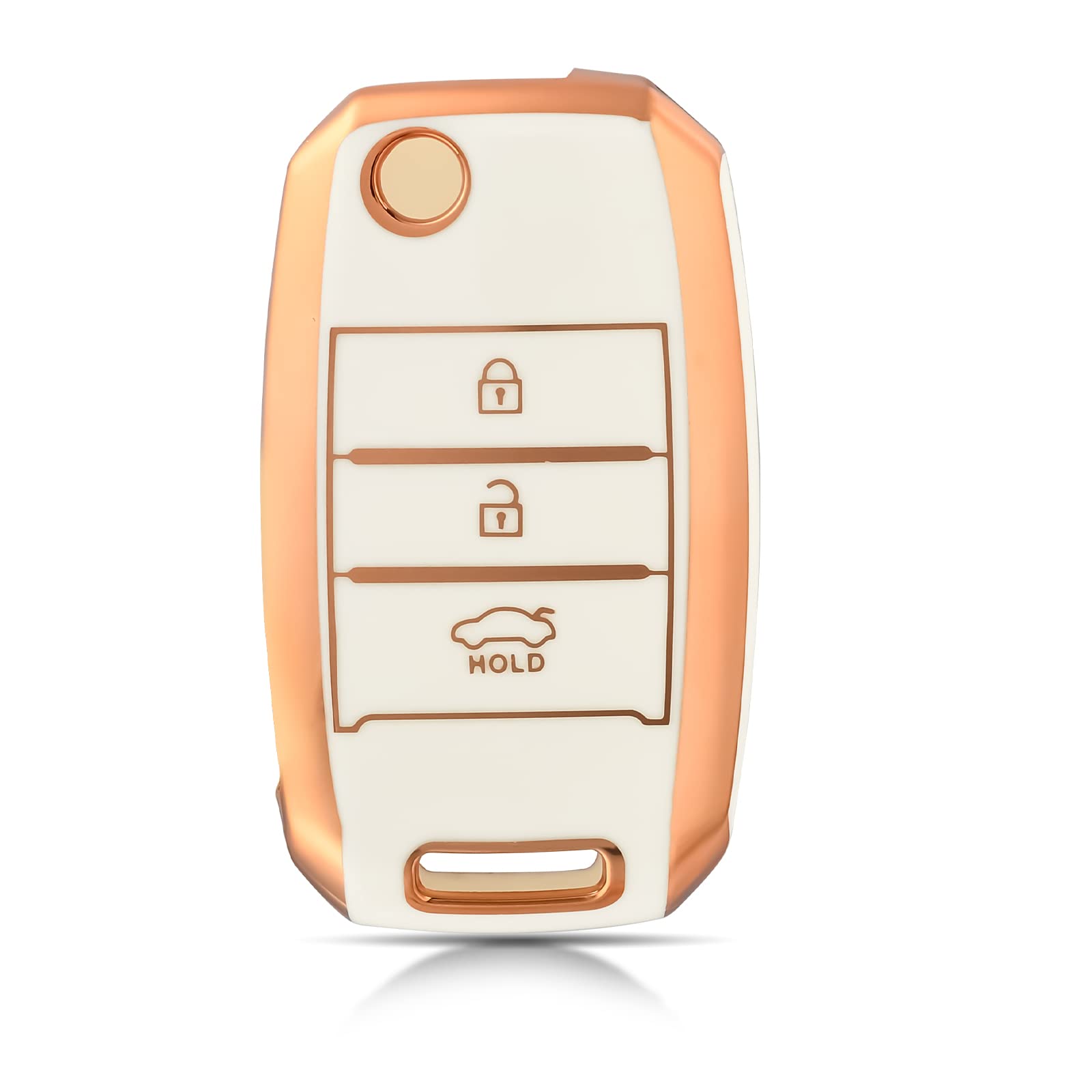 OFFCURVE Car Key Case - Key Fob Cover & Protector - 3 Buttons - Compatible with Kia Sportage, Rio, Sorento, Carens, Optima, Soul, Picanto, Forte, Ceed, Venga, Cadenza, K3, K5