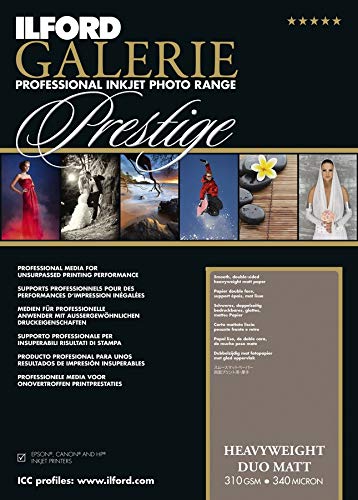 ILFORD GALERIE Heavyweight Duo Matt 310 gsm 5 x 7 Inch - 127 mm x 178 mm 50 Sheets