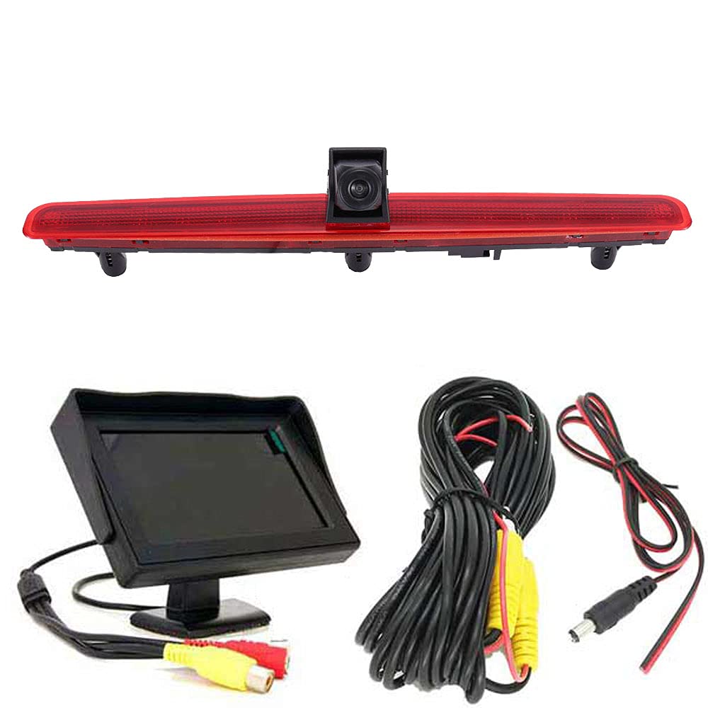 HD Brake Lamp Backup Camera with 4.3 Inch LCD Monitor,Reversing Camera Replacement for VW Multivan T5 V 5 Van California 7EF 7EM 7EN 7HF 7HM 7HN/V Bus Kasten 7EB 7EJ 7HB 7HJ 7EA 7EH 7HA 7HH
