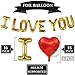 Valentines Day Heart Balloons Kit Decorations - 16 Inch I Love You Foil Balloon, Red and White Heart Latex Balloons with Air Pump, Gift for Wedding Anniversary Engagement Bridal Shower Birthday Party