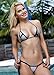 White Black Striped Sexy Small Scrunch Butt Bikini 3pc Micro Brazilian w/Black