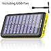 Power bank Portable charger Solar Charger -24000mAh External Battery Pack High Capacity with USB Fan and 3 USB Port for iPhone, iPad, Samsung, HTC, and other Tablet-(yellow)