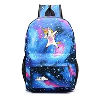 Diligencer Waterproof 3d Cool Galaxy Large Space Dabbing Unicorn Backpack For Kids Girl Boys Adults Travel