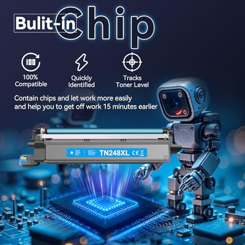 INKNI Compatible with Brother TN284XL TN-248XL TN248 for Brother MFC-L3760CDW Toner HL-L3220CWE MFC-L3740CDWE DCP-L3520CDWE DCP-L3560CDW MFC-L3740CDW,4 Pack