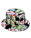 NYFASHION101 Fashionable Unisex Satin Lined Printed Pattern Cotton Bucket Hat, Black Floral 2106