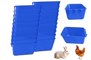 AMZSYLV Pack of 20 Cage Cups Birds Feeders Seed Bowl Chicken Feeding Watering Dish Rabbit Water Food Hanging Wire Cages Box 16 oz Coop Cups for Pet Parrot Parakeet Game Fowl Poultry Pigeon