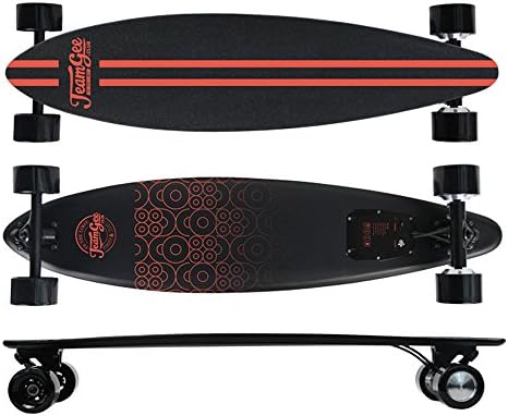 CCOWAY Portable Canadian Maple Deck Flying Fish Shape Electric-Skateboard/Longboard with Wireless Remote (Color Black/Wood Sent Radomly)