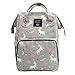Waterproof Diaper Bag Backpack Multi-Function Large Capacity Travel Backpack Nappy Bags for Baby with Unicorn Cloud Star Pattern (Gray)