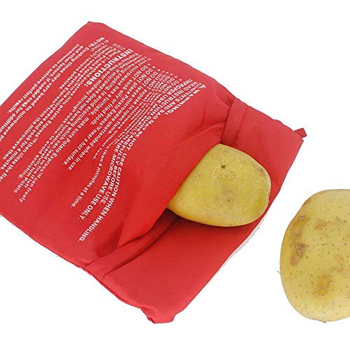 Pack of 4 Microwave Potato Cooker Reusable Microwave Bag for Potato Express Pouch Cooking in Just 4 Minutes Red Microwave Oven Pouch Accessories for Potato Cooker
