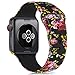 Humenn Compatible with Apple Watch Band 38mm 40mm,Soft Silicone Fadeless Pattern Printed Replacement Bands Compatible for iWatch Series 1,2,3,4 Pink Rose M/L