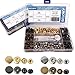 Seloky 120 Set 4 Colors Snap Fasteners Leather Snaps Button Kit Press Studs with 4 Pieces Fixing Tools, 12.5 mm in Diameter