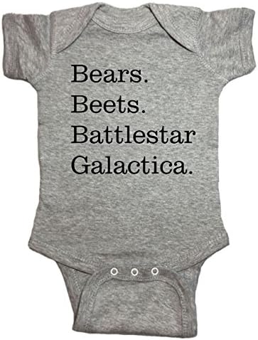 NorthStarTees The Office Baby One Piece Bears Beets Battlestar Galactica Bodysuit