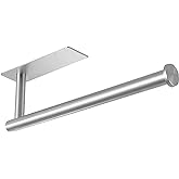 theaoo Under Cabinet Paper Towel Holder for Kitchen, Adhesive Paper Towel Roll Rack for Bathroom Towel, SUS304 Stainless Steel Wall Mount, Both Available for Adhesive and Screws