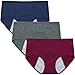 Innersy Women's Period Menstrual Organic Cotton Panties For Postpartum Recovery (Medium/6, Wine Red&Ensign&Charcoal Gray)