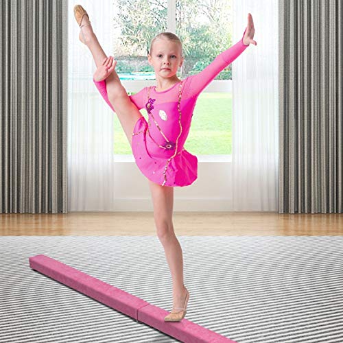 Gymnastic Bar & Balance Beam, 7' Sectional Gymnastics Floor Balance Beam, Purple