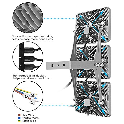 LED Flood Light Outdoor, STASUN 150W 13500lm LED Security Lights with Wider Lighting Area, 3000K Warm White, Built with CREE LED Chips, Waterproof, Great for Yard Street Parking Lot - Thumbnail 2