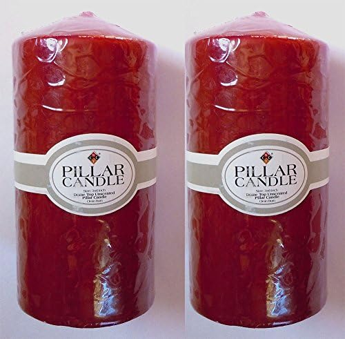 2 Pack of 3"x6" Dome Top Unscented Pillar Candles NY Candle Co. - 6 Colors to Chose from (Cranberry)