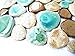 Pebble Porcelain Tile Fambe Turquoise Green Beige Shower Floor Pool Alley Tiles Mosaic TSTGPT005 (4 x 6 Inches Sample)