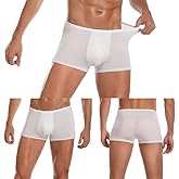 STARLY 5pcs Mens Disposable Cotton Underwear Travel Boxers Briefs Portable Shorts White/Grey/Olive Green