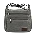 Casual Canvas Zipper Single Adjustable Strap Shoulder Bags Messenger Crossbody Handbags (Gray)